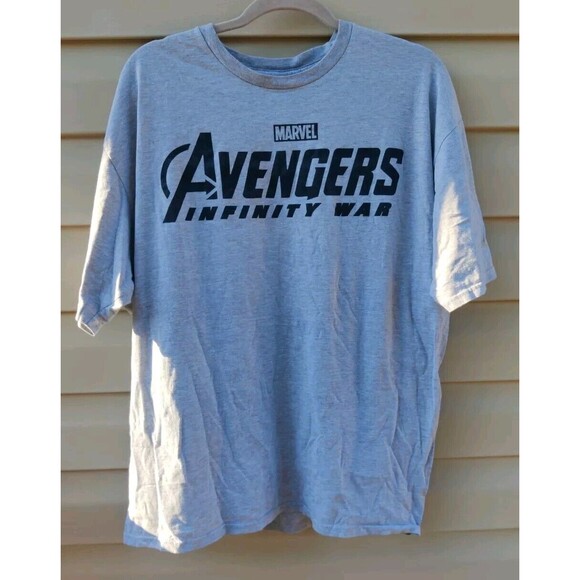 Avengers Mens T-Shirt Infinity War Simple Word Logo Gray 2XL 2X Marvel Shirt Top - Picture 3 of 8